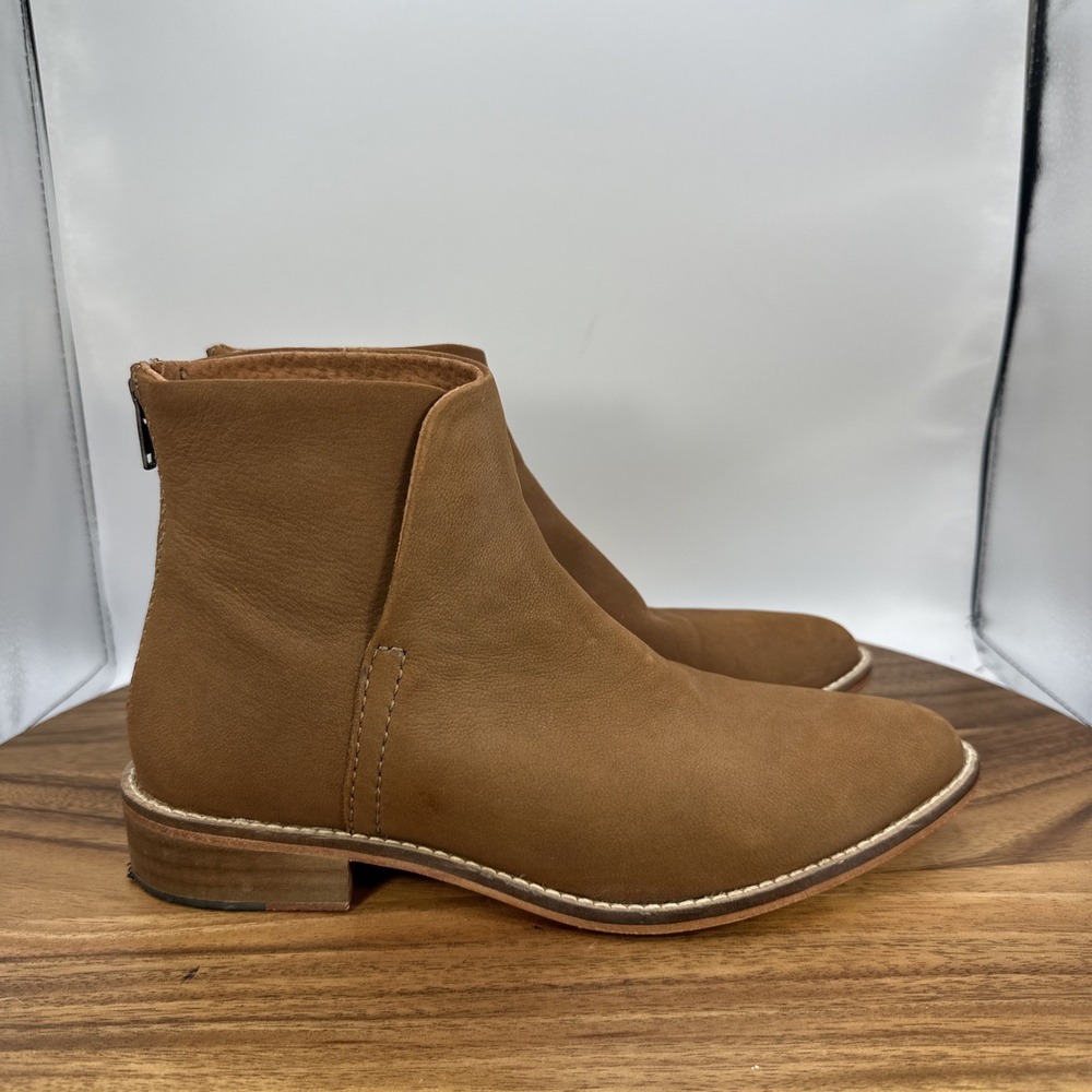 Free People Century Flat Boots Ankle Bootie Brown Leather Boho Women's 37 US 6.5